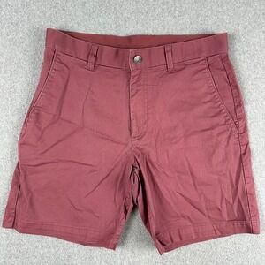 Fabletics Mens The One Short Maroon Burgundy Stretch Chino Shorts Size 31 Preppy